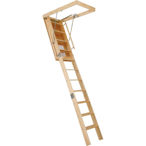 Louisville Champion 8 Ft. 9 In. to 10 Ft. 22-1/2 In. x 54 In. Wood Attic Stairs, 300 Lb. Load