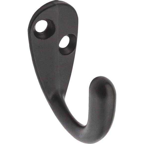 National Oil Rub Bronze Single Clothes Wardrobe Hook, (2-Pack)