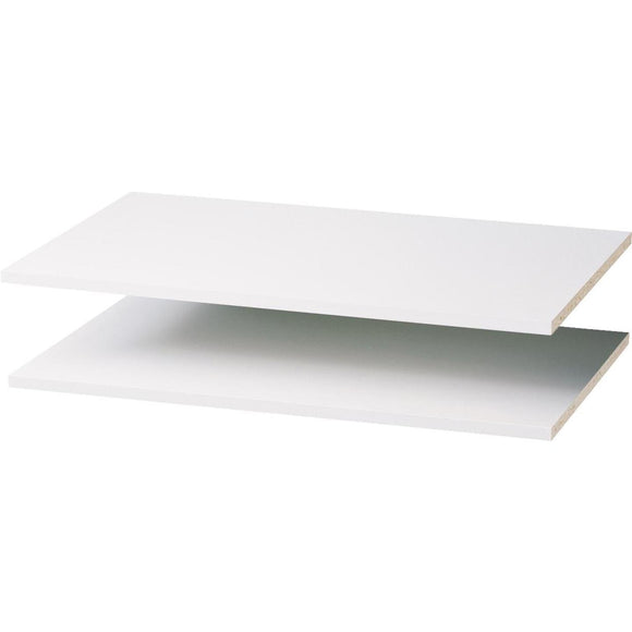 Easy Track 3 Ft. W. x 14 In. D. Laminated Closet Shelf, White (2-Pack)