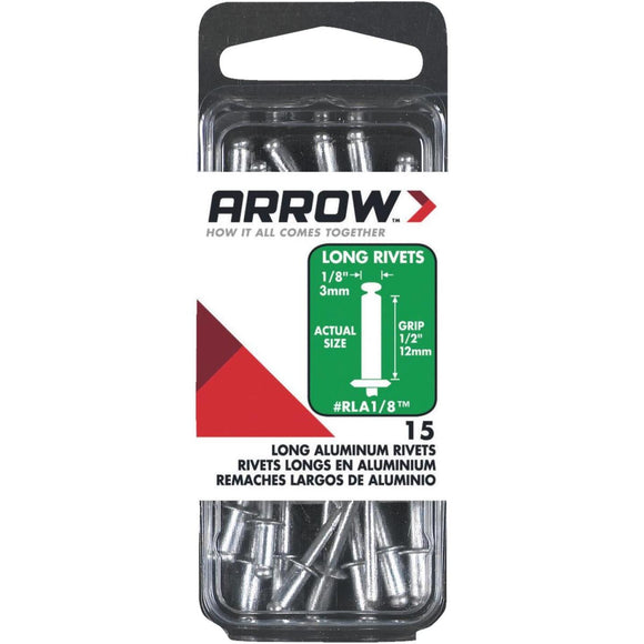 Arrow 1/8 In. x 1/2 In. Aluminum Rivet (15 Count)