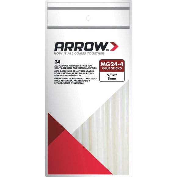Arrow 4 In. Mini Clear Hot Melt Glue (24-Pack)