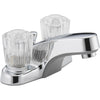 Peerless Core Chrome 2-Handle Knob 4 In. Centerset Bathroom Faucet with Pop-Up