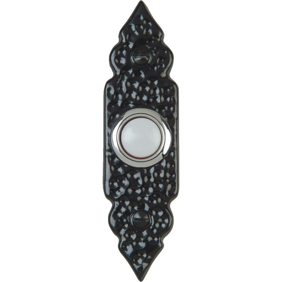 IQ America Wired Antique Black Lighted Doorbell Button