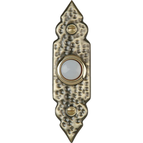 IQ America Wired Antique Brass Hammered Lighted Doorbell