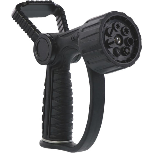 Orbit Pro Flo Zinc 7-Pattern Fireman Nozzle, Black