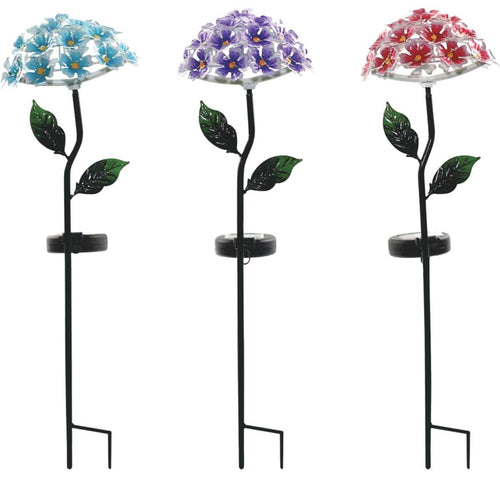 Alpine Solaris Metal Hydrangea 20 In. H. Solar Stake Light