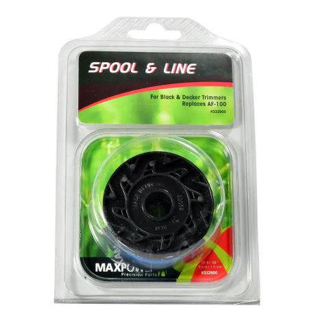 MaxPower Weed Trimmer Replacement Spool and Line For Black & Decker Replaces OEM # AF-100