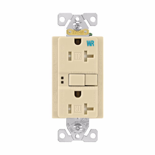 Eaton Cooper Wiring GFCI Receptacle Weather Resistant 20A, 125V Ivory