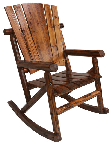 United General Supply Leigh Country Natural Organic Char-Log Wood Single Rocker